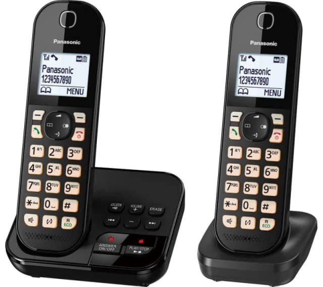 PANASONIC KX-TGC462EB Cordless Phone - Twin Handsets ,Black 5025232914319
