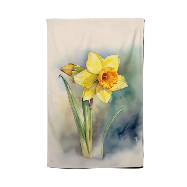 Warren Reed - Designer Daffodil Watercolour Tea Towel Multicolor Unisex
