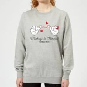 Disney Mickey Mouse Love Hands Womens Sweatshirt - Grey - L