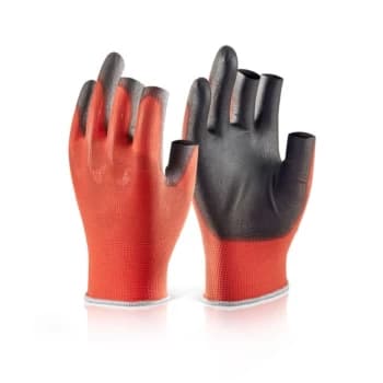 Pu Coated 3 Fingerless Glove - Size XL/10