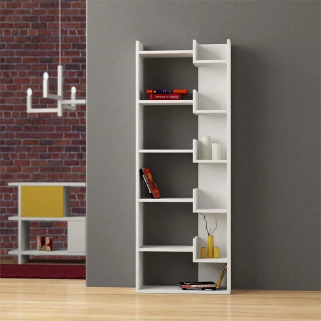 DECORTIE Decortie - Oppa Modern Bookcase Display Unit Tall 162.4cm - White - White M.KT.02.11151.2