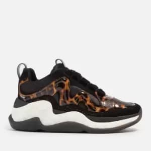 Kurt Geiger London Leopard Leather and Mesh Trainers - UK 5