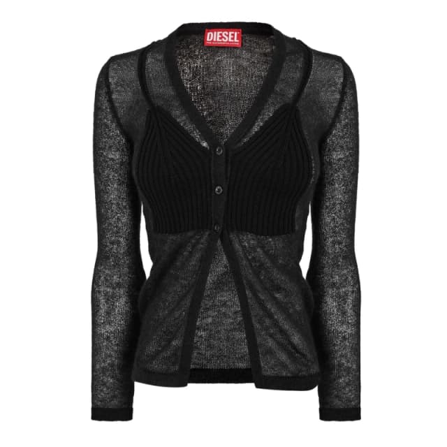 Diesel Womens Arina Maglia Cardigan Black female 6
