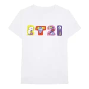 BT21 - Doodle Letters Unisex Large T-Shirt - White
