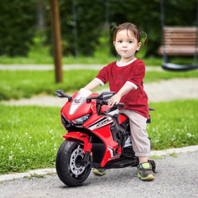 HOMCOM Honda Licensed 6V Kids Electric Motorbike Ride On Motorcycle for 3-5 Years Red