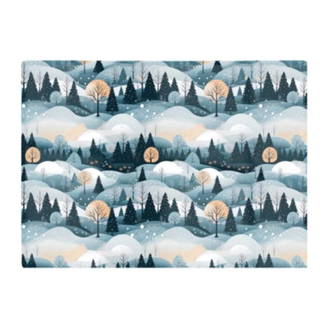 Warren Reed Designer Dreamy Snowy Christmas Scene Glass Chopping Board