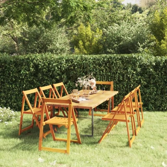 VIDAXL Folding Garden Chairs 8 pcs Solid Wood Acacia Vidaxl 8720286980651