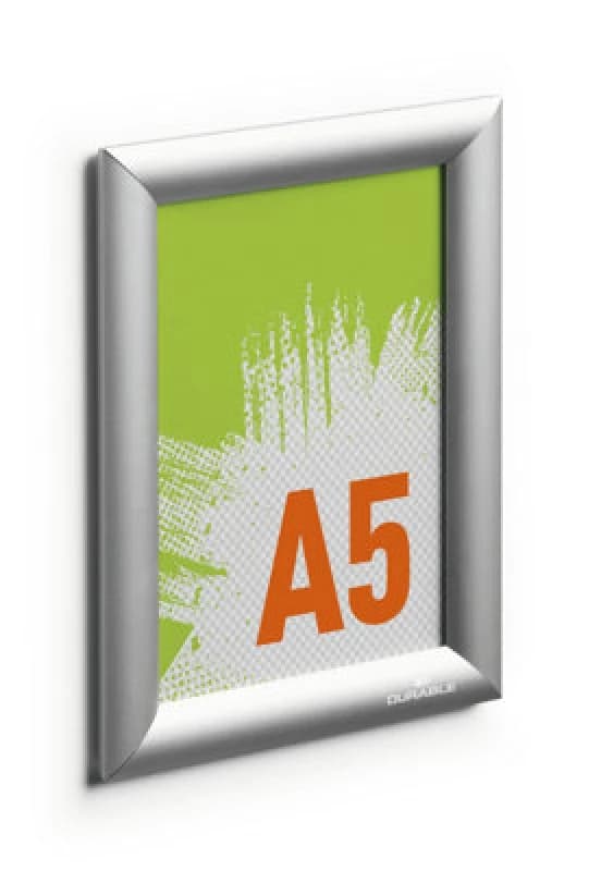 Durable Durable Aluminium Snap Frame Retail Clip Poster Holder Notice Board - A5 Silver Silver