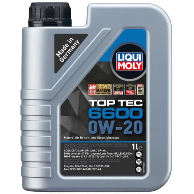 Liqui Moly Top Tec 6600 0W20 Fully Synthetic Engine Oil Acea C5 C6 Mb 229.72 1L