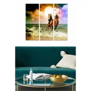 MDFFTR1014 Multicolor Decorative MDF Painting (3 Pieces)