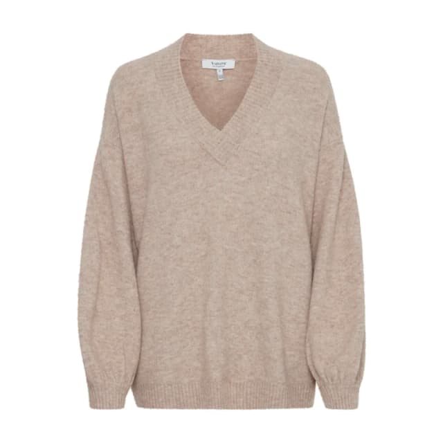 b.Young Womens v-neck sweater b.young Omea Beige Female S