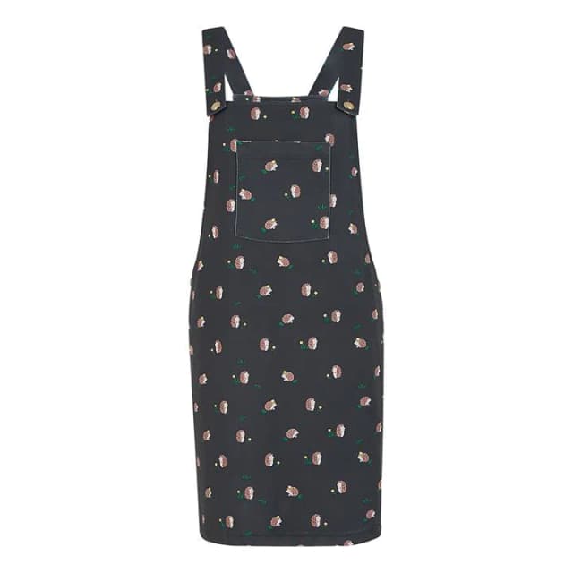 Yumi Black Hedgehog Print 'Janice' Pinafore Dress - 8