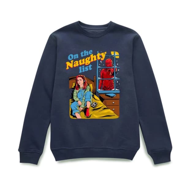 Stranger Things On The Naughty List Christmas Jumper - Navy - S