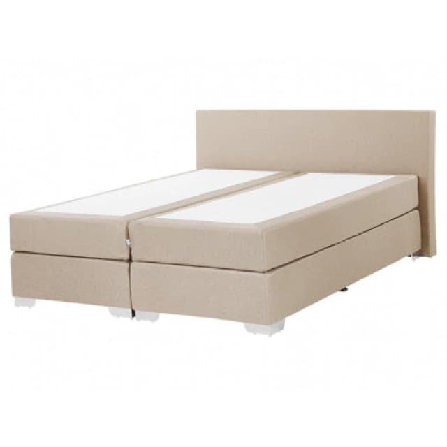 Beliani Divan Bed Fabric President 160 X 200 Cm (Eu King Size) Beige