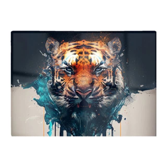 Warren Reed Designer Tiger Face Splashart Glass Chopping Board
