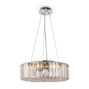 Modern Recinto 6 Light Chrome Ceiling Lamp Crystal