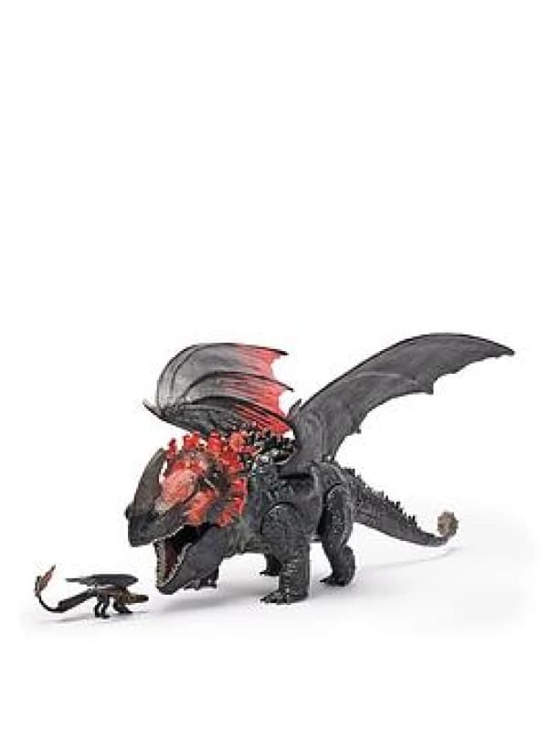 Dreamworks How to Train your Dragon Actionfiguren-Set mit Roter Tod-Drachenfigur und kleinem Ohnezahn Spielzeug fur Kinder ab 4 Jahren Rot