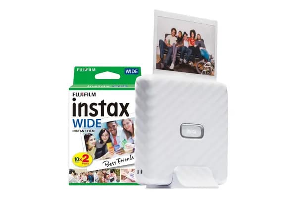 Fujifilm Instax Link Wide Printer - Ash White (Printer + 20 Shot Pack)