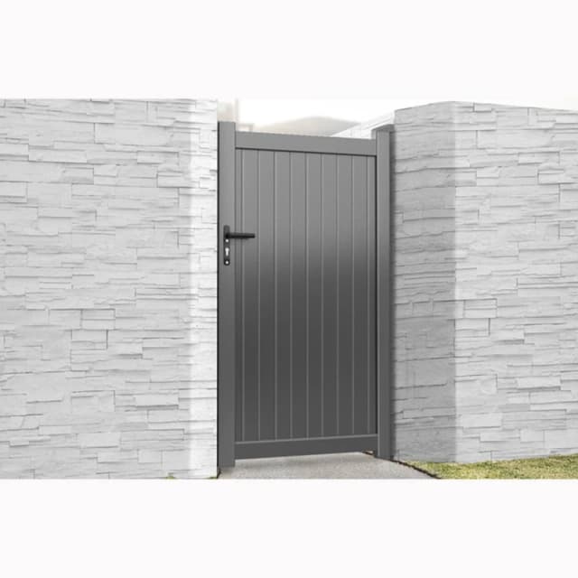 Ready Made Gates Pedestrian Gate 1200x1800mm Grey - Vertical Solid Infill & Flat Top Grey Unisex
