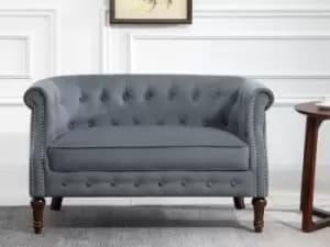 Birlea Freya Grey Velvet Fabric 2 Seater Sofa