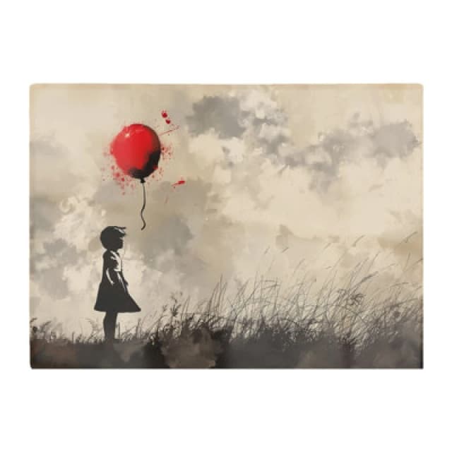 Warren Reed Designer Dreamy Banksy Inspired Girl With Red Balloon Chopping Board