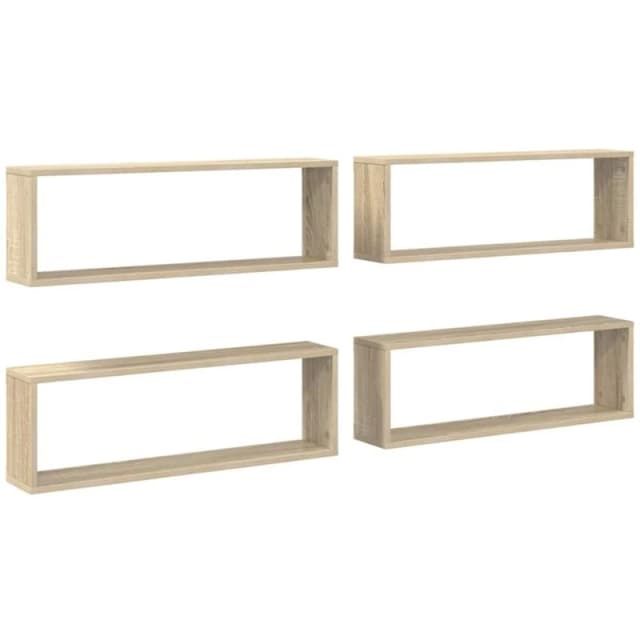 VIDAXL Wall Cube Shelf 4 pcs Sonoma Oak 80x15x26.5cm Engineered Wood Vidaxl 8720286595343
