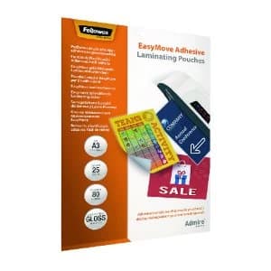 Fellowes Admire EasyMove Adhesive A3 Laminating Pouches 160 Micron Pa