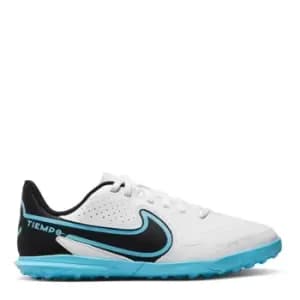 Nike Jr. Tiempo Legend 9 Club TF Little/Big Kids Turf Football Boots Junior Boys - White