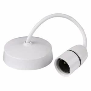 KnightsBridge 6" 6 100W T2 Bayonet Cap BC Ceiling Rose Light Pendant Set