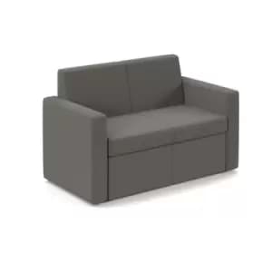 Oslo square back reception 2 seater sofa 1340mm wide - present grey