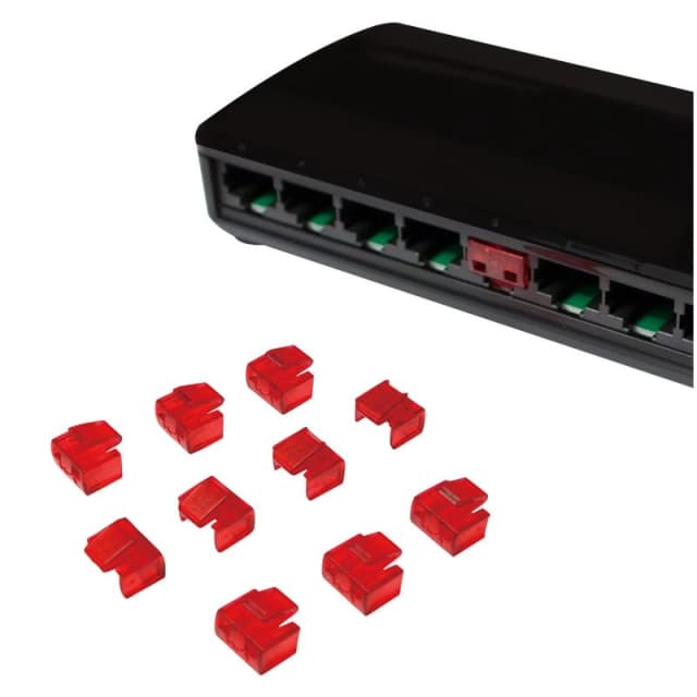 FDL RJ45 PORT BLOCKERS - RED (10 PACK)