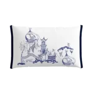 Sanderson Voyaging Koi Embroidered Cushion - White