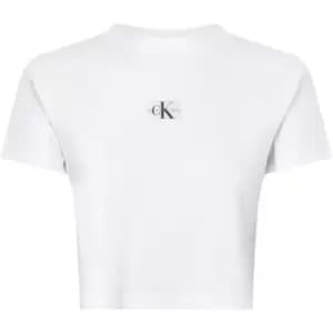 Calvin Klein Jeans Badge Rib Short Sleeve Tee - White
