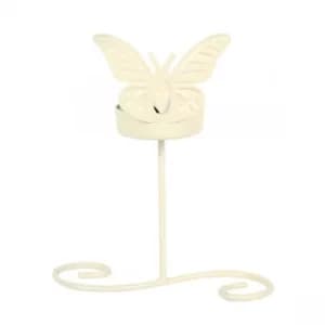 Cream Butterfly Tealight Holder