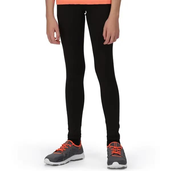 Regatta Girls Atkin II UV Protection Reflective Leggings 5-6 Years- Waist 22-23', (55-57 cm) Black RKJ125G-800-5