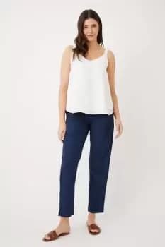 Tapered Linen Look Trousers
