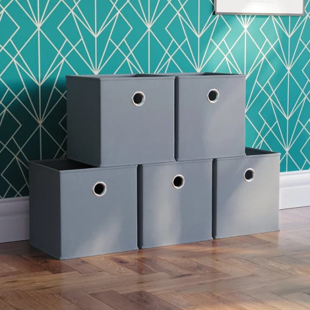 Lassic Vida Designs Durham Cube Storage Basket Set of 5 Grey unisex Set of 5