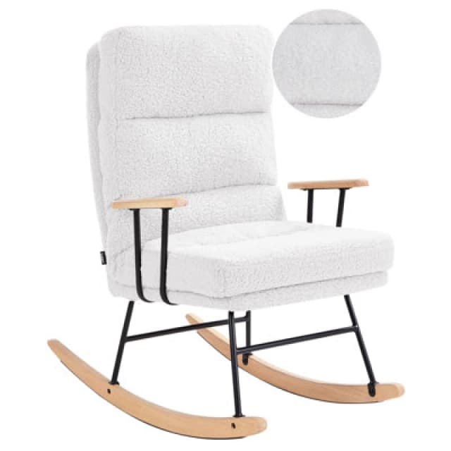 Beliani Rocking Chair Eskelin Reclining Boucle Off-White
