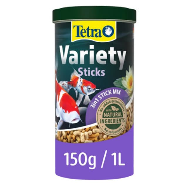 Tetra Variety Pond Sticks 1 Litre Tub - Fish Food