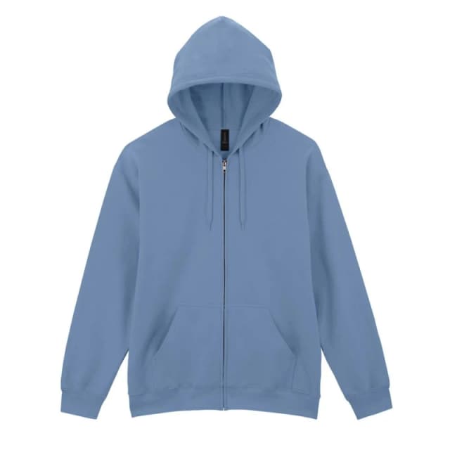 Gildan Mens Softstyle Fleece Midweight Full Zip Hoodie in Mid Blue Size: Small Mid Blue Male S