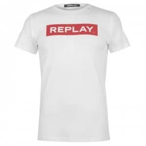 Replay Logo T Shirt - White 001
