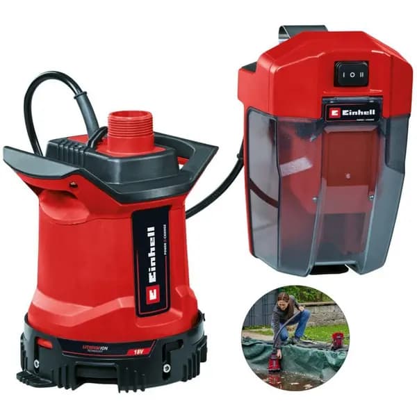 Einhell GE-DP 18/25 LL Li 18v Cordless Low Level Dirty Water Pump 7000 l/h GE-DP 18/25 LL Li Batteries: No Batteries