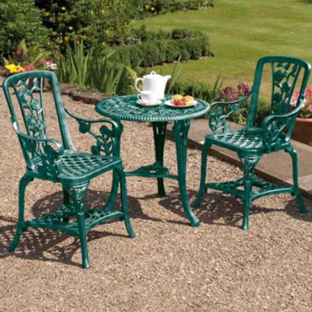Garden Gear 3pc Rose Bistro Furniture Set Verdi, Green D7281