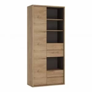 Shetland Tall Wide Door and Drawer Bookcase, Oak Effect