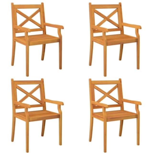 vidaXL Outdoor Dining Chairs 4 pcs Solid Wood Acacia, Brown 3098660