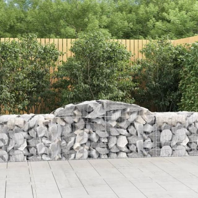 VIDAXL Arched Gabion Baskets 2 pcs 300x50x60/80cm Galvanised Iron Vidaxl 8720845572488
