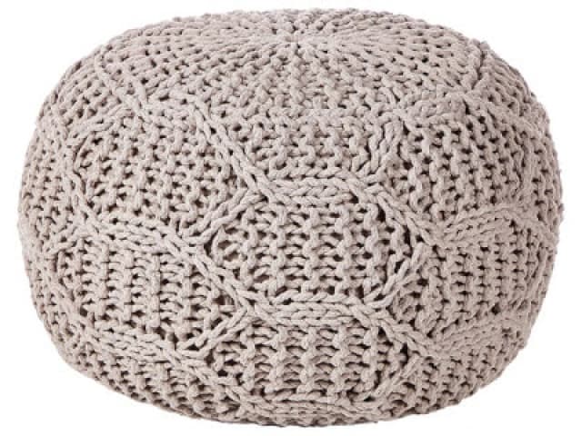 Beliani Pouffe Macrame Triman Cotton Taupe