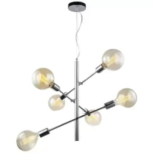 Italux Lighting - Italux Madalyn - Modern Hanging Pendant Chrome 6 Light , E27