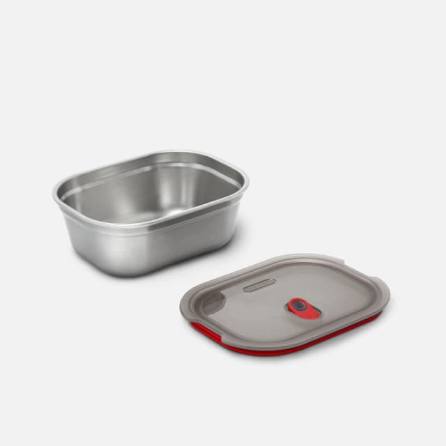 Black + Blum Set of 2 Steel Food Box Large Grey & Red Multi unisex