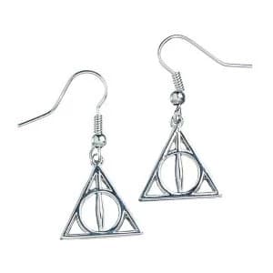 Sterling Silver Deathly Hallows Dangle Earrings